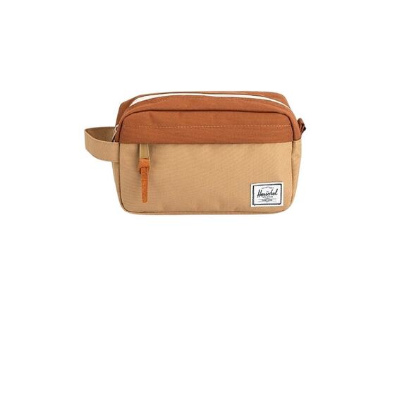 HERSCHEL Men's Dopp Kit Travel Bag Toiletry Tan Saddle NEW NWOT TRAVEL VACATION - Picture 1 of 6